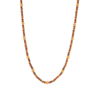 Berry Single Strand Petite Beads Necklace 24” Teak
