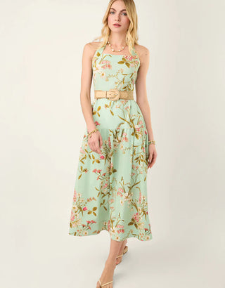 Lucille Midi Dress Seawall Botanical
