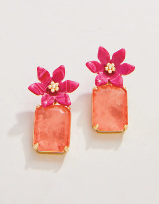 Blooming Gem Earrings Pink