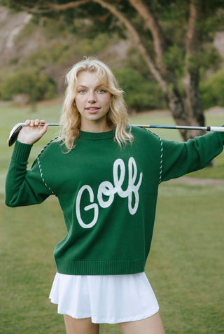 Riley Crewneck Sweater Golf Script Green