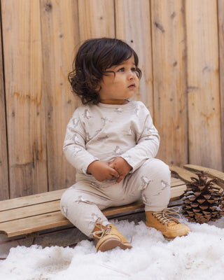 Long Sleeve Tee and Pant Set Skiing Penguins