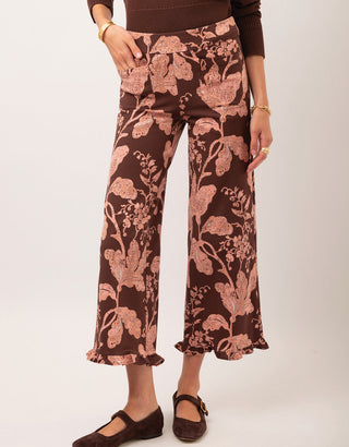 Emma Pull On Ruffle Pant Heritage Boho Floral