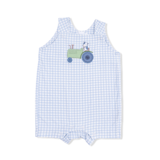 Cute Farm Animals Appliqué Overall Shortie With Bodysuit Set