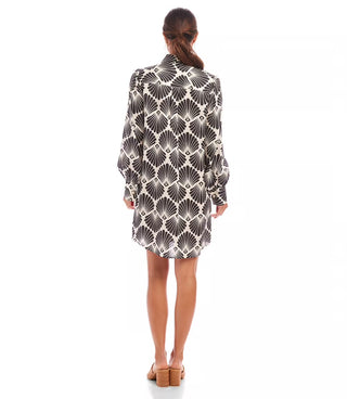 Blouson Sleeve Linen Shirtdress