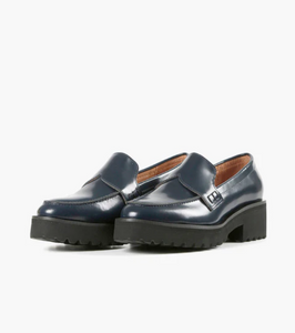 Navy Lugg Lady Loafer