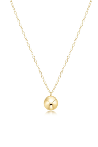16” Necklace Gold Classic Gold 8mm Charm