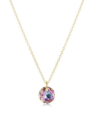 16” Necklace Gold Reflection Small Charm 06