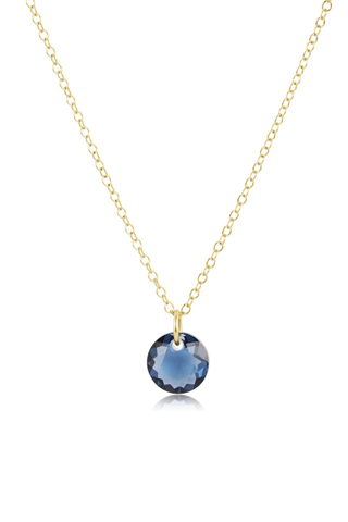 16” Necklace Gold Reflection Small Charm 09
