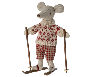 Winter Mouse with Ski Set, Mum