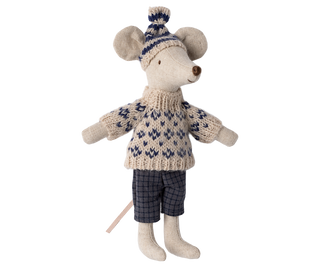 Winter Mouse with Ski Set, Dad - Blue