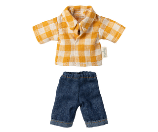 Yellow Checked Shirt and Pants, Dad Mouse