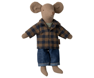 Brown Checked Shirt and Pants, Dad Mouse