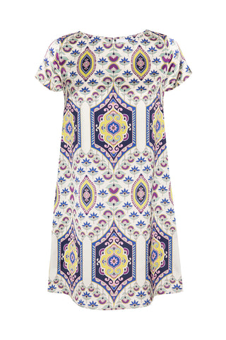 Atalia Mosaic Eye Satin Dress