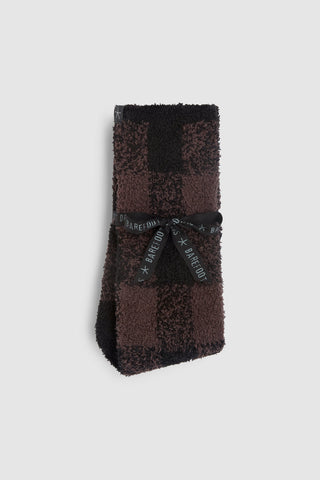 CozyChic Buffalo Plaid Socks Umber Multi