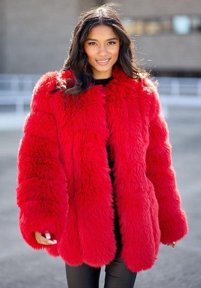 Avante Fox Coat Cherry