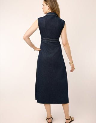 Lainey Denim Dress Dark Bayou Rinse Wash