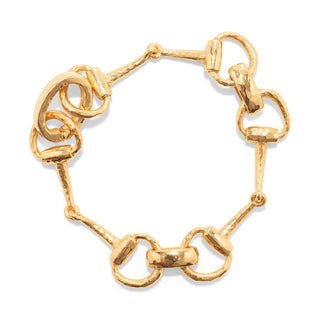 Equestrian Snaffle Bit Bracelet 8” Gold