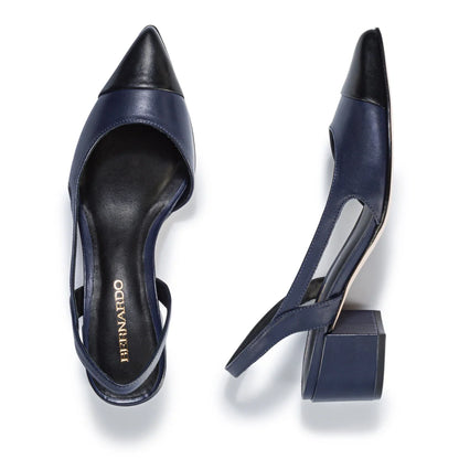 Bernardo Monroe Pump Dark Navy Antique Calf Black