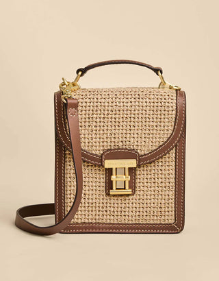 Straw Case Crossbody Natural/Brown