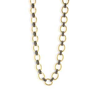 Cleopatra Grande Link Necklace 16”x2” Gold/Midnight