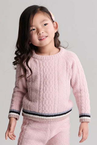 CozyChic Toddler Sporty Rib Cable Pullover