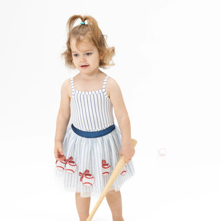 Baseball Stripe Tutu Skirt W/Bike Shorts