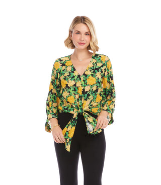 Sun Dazed Front Tie Blouse