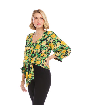 Sun Dazed Front Tie Blouse