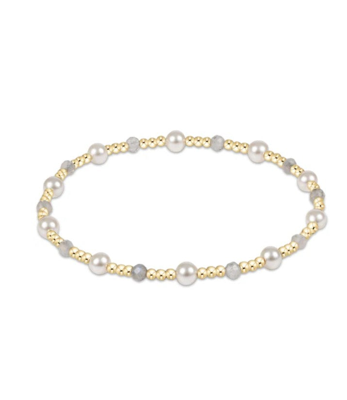 Pearl Sincerity Pattern 4mm Bead Bracelet- Labradorite