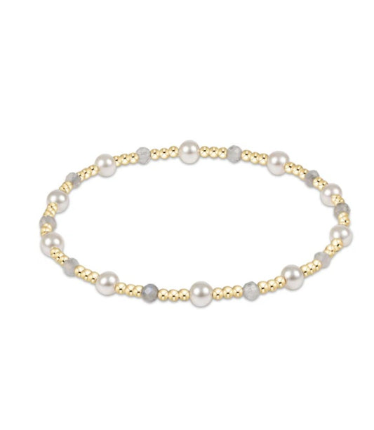 Pearl Sincerity Pattern 4mm Bead Bracelet- Labradorite