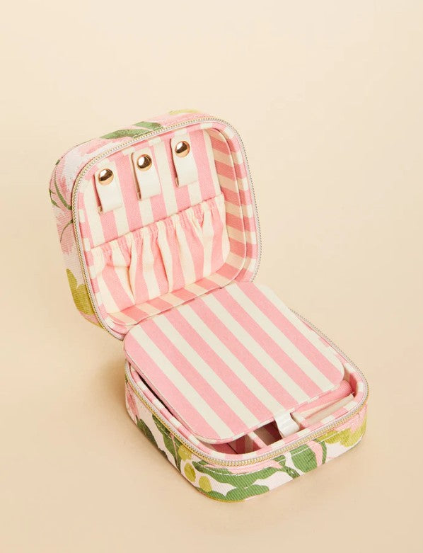 Jewelry Mirror Travel Case Palm Paradise