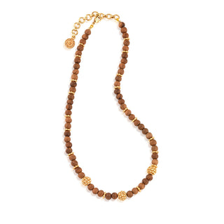 Berry Single Strand Petite Beads Necklace 16”+2” Teak