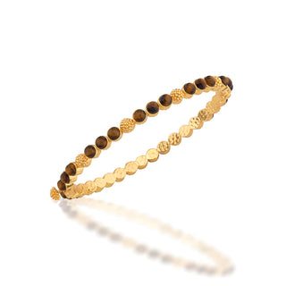 Berry Gem Petite Hinged Bangle Tigers Eye