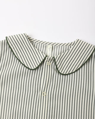 Pajama Romper Evergreen Stripe