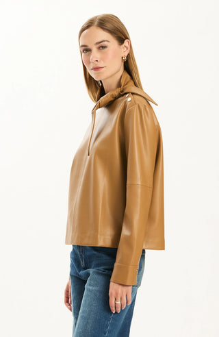 Rebecca Leather Tie Latte