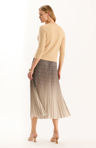 Cara Pleaded Skirt Ombré Plaid