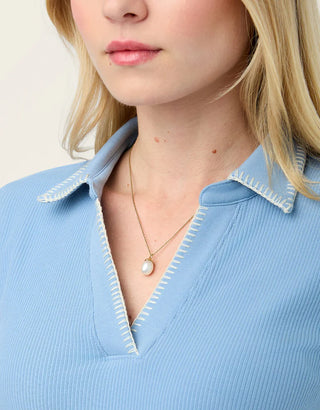 Romy Collared Shirt Lakeside Blue