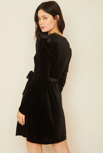 Load image into Gallery viewer, Evelina Black Velvet Dress
