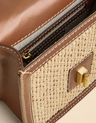 Straw Case Crossbody Natural/Brown