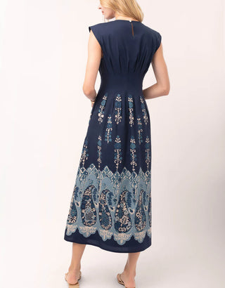 Carmen Midi Dress Japonica Paisley