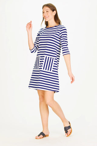 Anniversary Bloomfield Dress Royal Navy Stripe