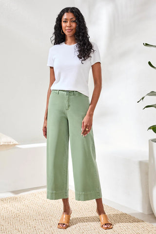 Comfort Stretch High Rise Palazzo Pants Moss
