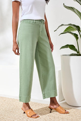 Comfort Stretch High Rise Palazzo Pants Moss