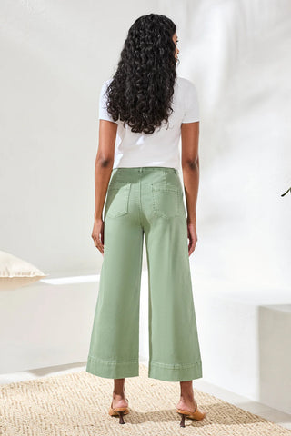 Comfort Stretch High Rise Palazzo Pants Moss