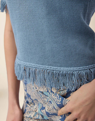 Sofia Fringe Sweater Harbour Blue