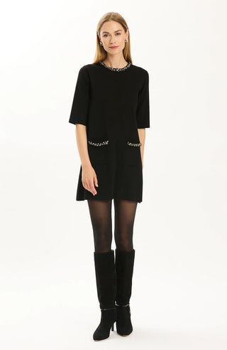 Carmen Crystal Dress Black