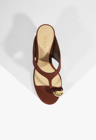 Maisie Nubuck Sandal Chestnut Brown