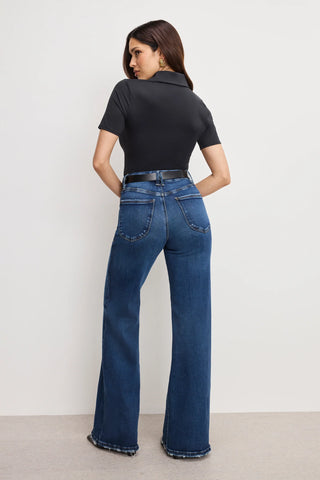 Soft Tech Good Waist Palazzo Jean Indigo