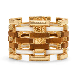 Pathway Grande Link Bracelet 7.5” Teak/Gold/MOP
