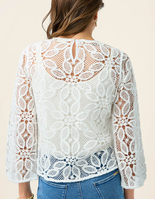 Julia Crochet Top Pearl White